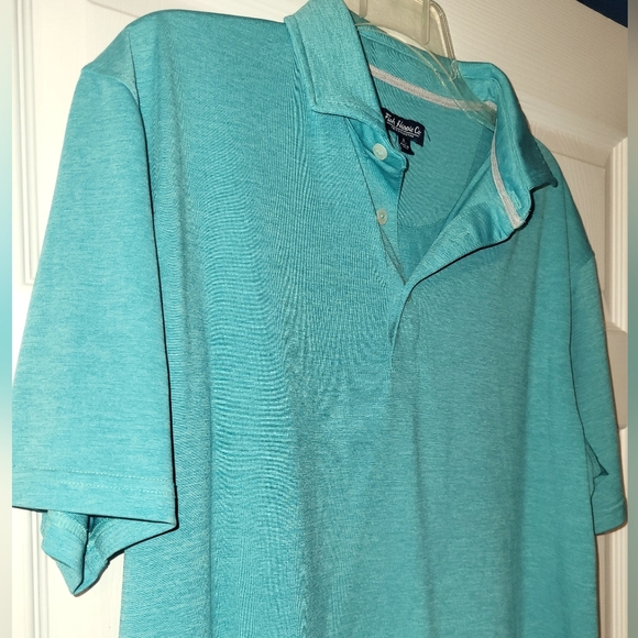 Fish Hippie Co. Polo Collection Size Large Aqua Blue Performance Polo - Picture 1 of 8
